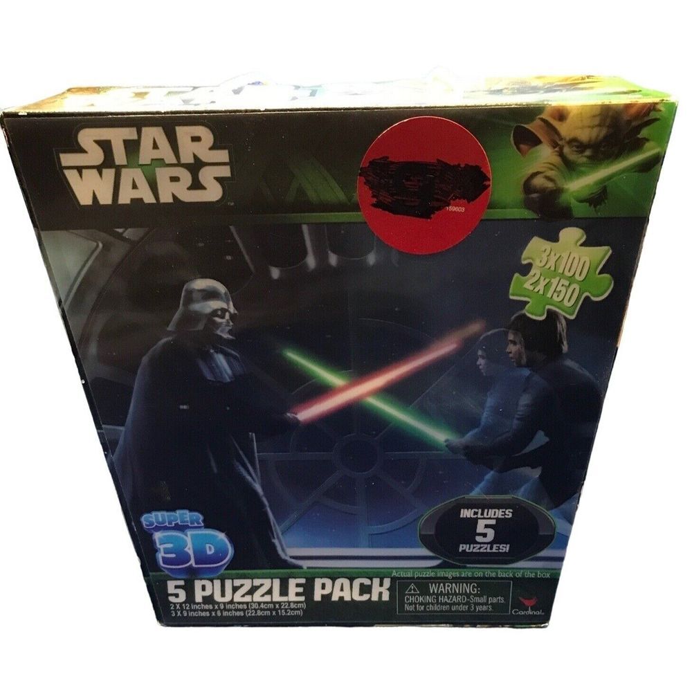 Star Wars 3D 5 pack sealed not opened vintage Jigsaw puzzle pack by Cardinal NEW